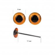 Глаза стеклянные 4мм TBY цв.коричневый уп.100шт