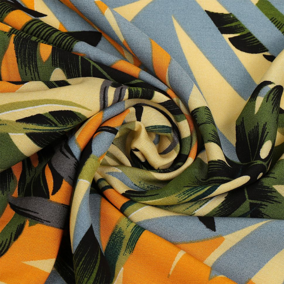 Ткань Штапель TBY Vi-45320-c3 плот 110г/м2 100% вискоза шир. 145 см цв.с3 листья уп.5м Ткань Штапель TBY Vi-45320-c3 плот 110г/м2 100% вискоза шир. 145 см цв.с3 листья уп.5м