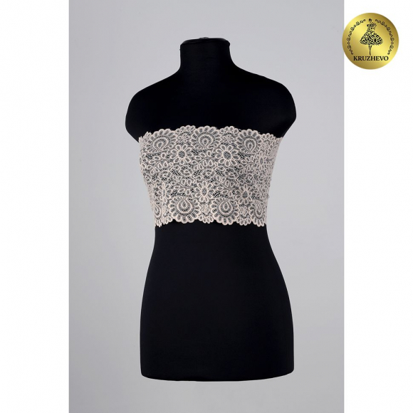 Кружево-стрейч KRUZHEVO арт.TBY.YSTL00839 шир.205мм цв.126 бежевый уп.25м