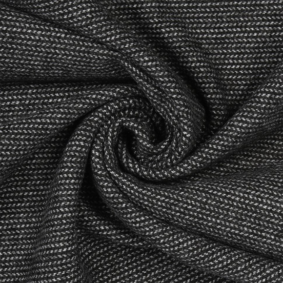 Ткань Костюмная 320 г/м? 100% полиэстер шир.150 см арт.С.1372.01 цв.черный рул.30м