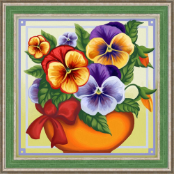 Набор для изготовления картин АЛМАЗНАЯ ЖИВОПИСЬ арт.АЖ.1636 Виола в горшочке 15х15 см