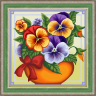 Набор для изготовления картин АЛМАЗНАЯ ЖИВОПИСЬ арт.АЖ.1636 Виола в горшочке 15х15 см