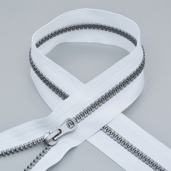 Молния MaxZipper трактор №5 серое звено, 80 см, цв.F101 белый уп.10шт