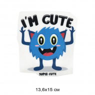Термотрансфер арт.TBY.1349 I`m Сute 13,6х15см, уп.10шт