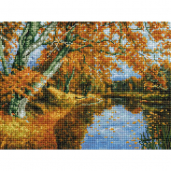 Набор Белоснежка для изготовления картин со стразами на подрамнике арт.БЛ.286-ST-S Уж лист осенний землю всю покрыл 30х40см