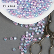 Бусины MAGIC 4 HOBBY круглые перламутр 6мм цв.микс уп.500г