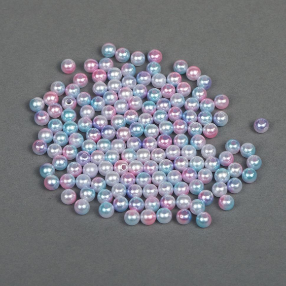 Бусины MAGIC 4 HOBBY круглые перламутр 6мм цв.микс уп.500г