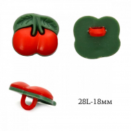 Пуговицы пластик Вишенка TBY.P-1428 цв.03 красный 28L-18мм, на ножке, 200 шт