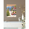 Кристальная мозаика на подрамнике ФРЕЯ арт.ALPD-073 Рождественская машина 30х40 см