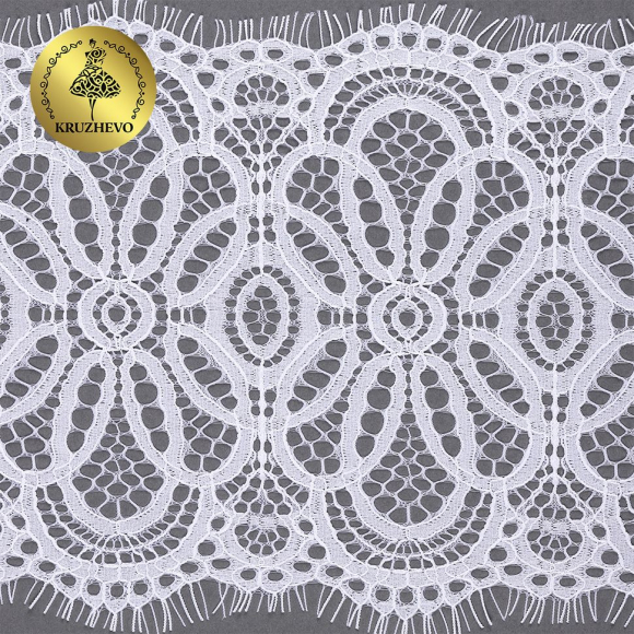 Кружево реснички KRUZHEVO арт.TBY 7538 шир.180мм цв.1 белый уп.15м (по 3м) Кружево реснички KRUZHEVO арт.TBY 7538 шир.180мм цв.1 белый уп.15м (по 3м)