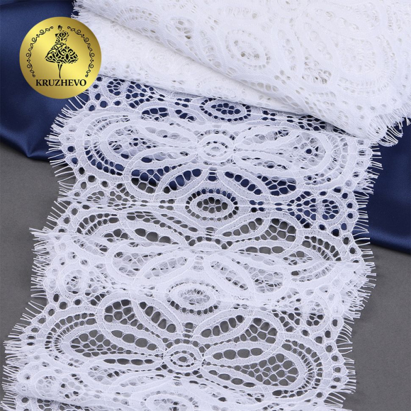 Кружево реснички KRUZHEVO арт.TBY 7538 шир.180мм цв.1 белый уп.15м (по 3м) Кружево реснички KRUZHEVO арт.TBY 7538 шир.180мм цв.1 белый уп.15м (по 3м)