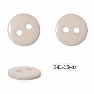 Пуговицы пластик арт.TBY.376.15.BG цв.бежевый, 24L-15мм, 2 прокола, 200шт