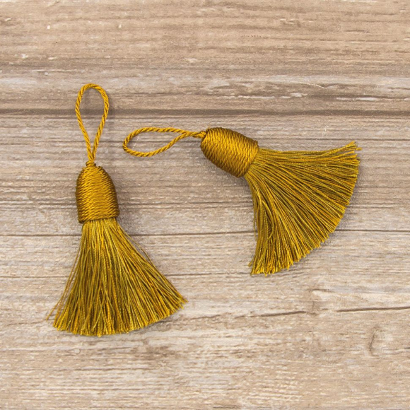 183440_Кисть декоративная на шнуре, длина 85 мм, цвет ярко-коричневый