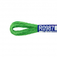 Нитки для вышивания Gamma мулине 100% вискоза 12 x 8 м цв.R0987 зеленый