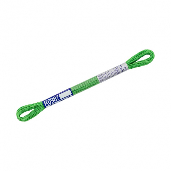 Нитки для вышивания Gamma мулине 100% вискоза 12 x 8 м цв.R0987 зеленый
