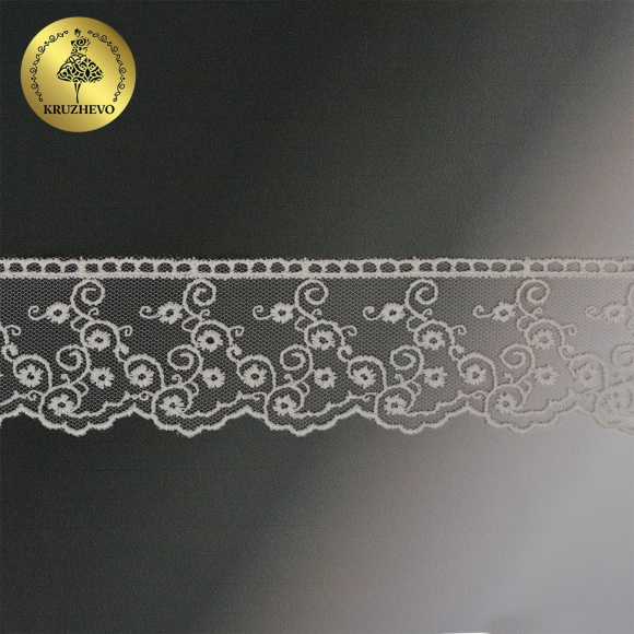 Кружево на сетке KRUZHEVO арт.TR.4886 шир.45мм цв.112 молочный уп.14м Кружево на сетке KRUZHEVO арт.TR.4886 шир.45мм цв.112 молочный уп.14м