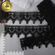 Кружево гипюр KRUZHEVO арт.4G8596B шир.45мм цв.02 черный уп.9м