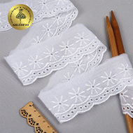 Кружево шитье KRUZHEVO арт.TBY.0342 шир.40мм цв.белый уп.13,71м