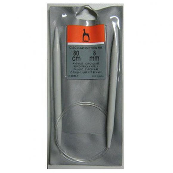 50267 PONY Спицы круговые для вязания 8,00 мм/ 80 см, пластик