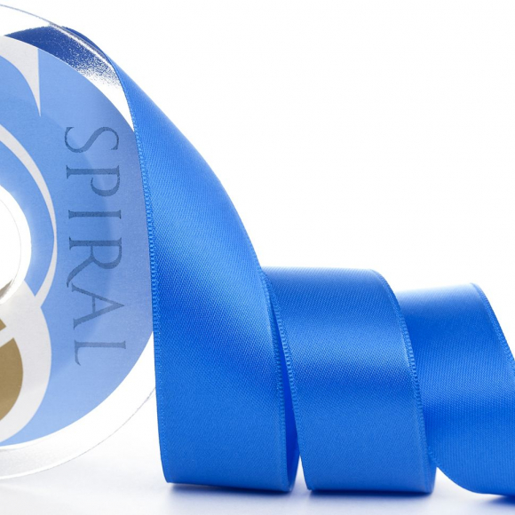 Лента атласная двусторонняя SAFISA, 3 мм, 100 м, цвет 42, голубой темный