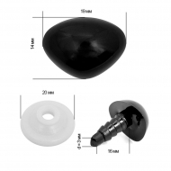 Носик 1,9х1,4см с фиксатором №5 арт.НК.11379 цв.черный уп.50шт