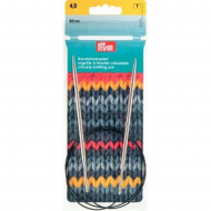 212184 PRYM Спицы круговые для вязания с гибкой черной леской 6мм 80см алюминий уп.1шт