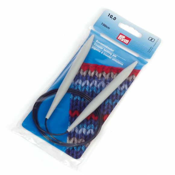 211194 PRYM Спицы круговые для вязания с гибкой черной леской 10мм 100см пластик уп.1шт 211194 PRYM Спицы круговые для вязания с гибкой черной леской 10мм 100см пластик уп.1шт