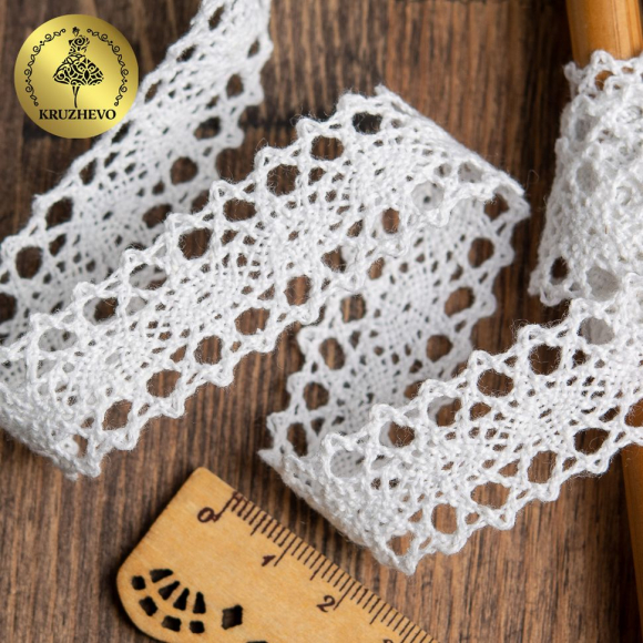 Тесьма вязаная KRUZHEVO 20мм TBY-6307-1.02 цв.02 белый уп.10м Тесьма вязаная KRUZHEVO 20мм TBY-6307-1.02 цв.02 белый уп.10м