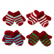 177379_Варежки № 1/ 2 вязаные для игрушек 5см, цв. красный/в ассортименте, 1 пара