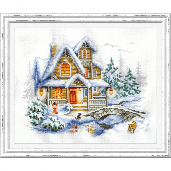 Набор для вышивания ЧУДЕСНАЯ ИГЛА арт.110-042 Зимний коттедж 20х17 см Набор для вышивания ЧУДЕСНАЯ ИГЛА арт.110-042 Зимний коттедж 20х17 см