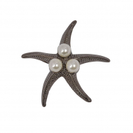 Брошь металл Звезда с жемчугом арт.TBY.91743 42х42мм цв. черный никель уп. 5шт Брошь металл Звезда с жемчугом арт.TBY.91743 42х42мм цв. черный никель уп. 5шт