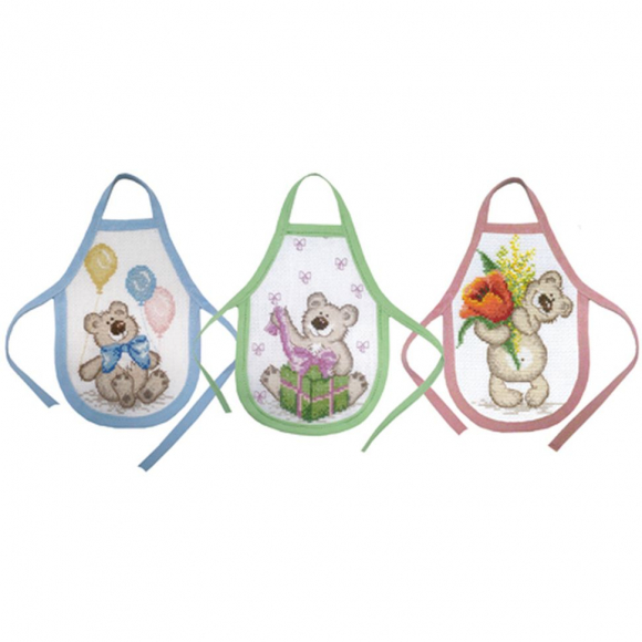 Набор для вышивания МАРЬЯ ИСКУСНИЦА арт.12.001.03 Фартучки на бутылки С праздником! 12х17 см