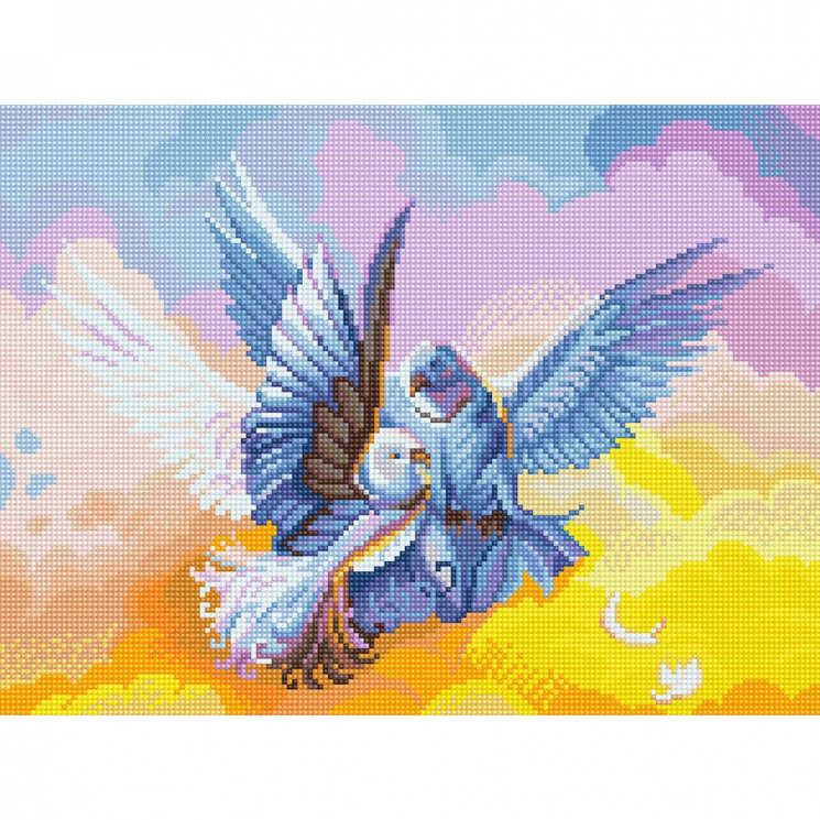 Алмазная мозаика Ah5519 Голуби 30х40