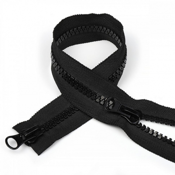 Молния MaxZipper трактор №8 2 замка усил.зв., 65см, цв.F322 черный уп.50шт