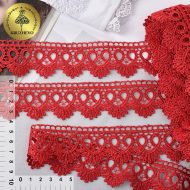 Кружево гипюр KRUZHEVO арт.TR.8GB0784 шир.40мм цв.09 бордо, уп.9м