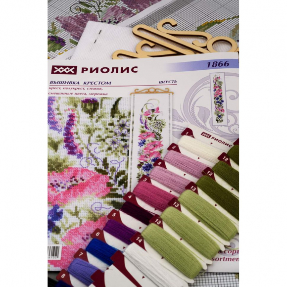 Набор для вышивания РИОЛИС арт.1866 Цветочное ассорти 19х90 см