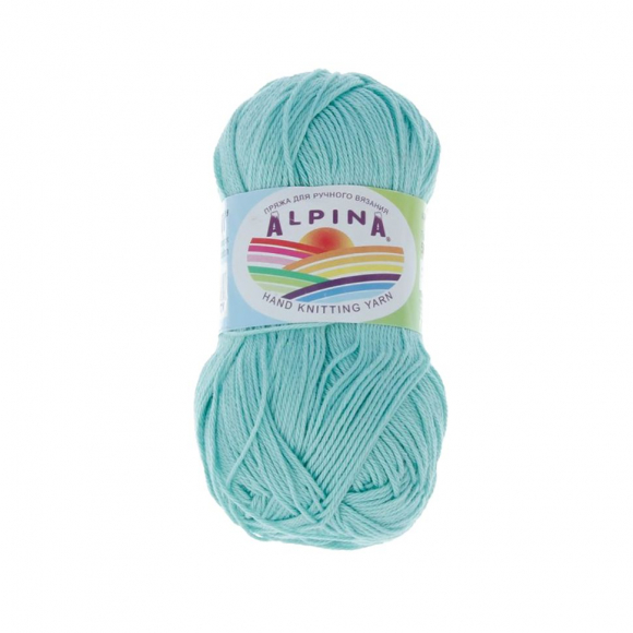 Пряжа ALPINA SATI (100% мерсеризованный хлопок) 10х50г/170м цв.063 св.бирюзовый Пряжа ALPINA SATI (100% мерсеризованный хлопок) 10х50г/170м цв.063 св.бирюзовый