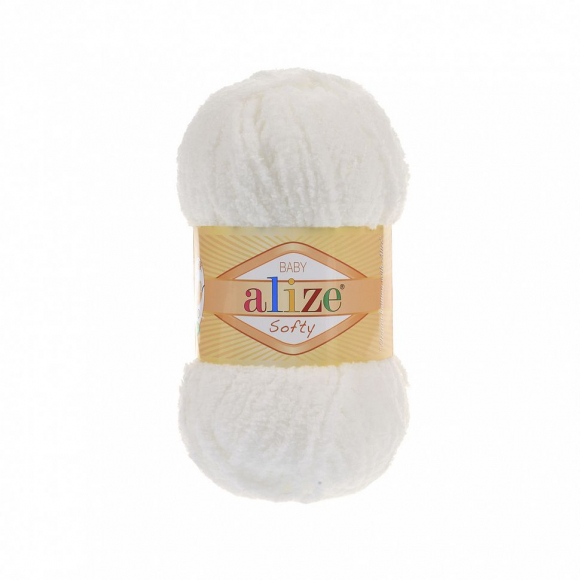 Пряжа для вязания Ализе Softy (100% микрополиэстер) 5х50г/115м цв.450 жемчужный Пряжа для вязания Ализе Softy (100% микрополиэстер) 5х50г/115м цв.450 жемчужный