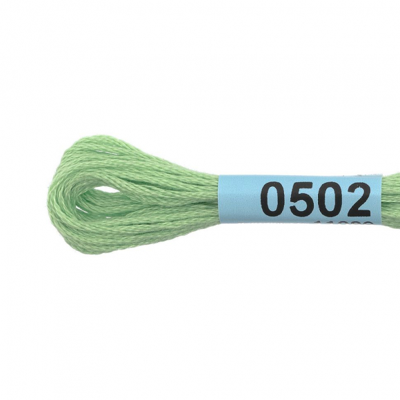 Нитки для вышивания Gamma мулине (0207-0819) 100% хлопок 24 x 8 м цв.0502 салатовый