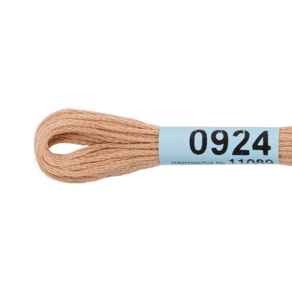 Нитки для вышивания Gamma мулине (0820-3070) 100% хлопок 24 x 8 м цв.0924 св.розово-бежевый
