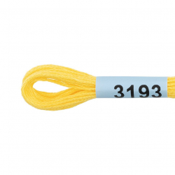 Нитки для вышивания Gamma мулине (3173-6115) 100% хлопок 24 x 8 м цв.3193 желтый