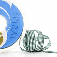 24027_Лента с рисунком клетка SAFISA, 10 мм, 25 м, цвет 43, темно-зеленый