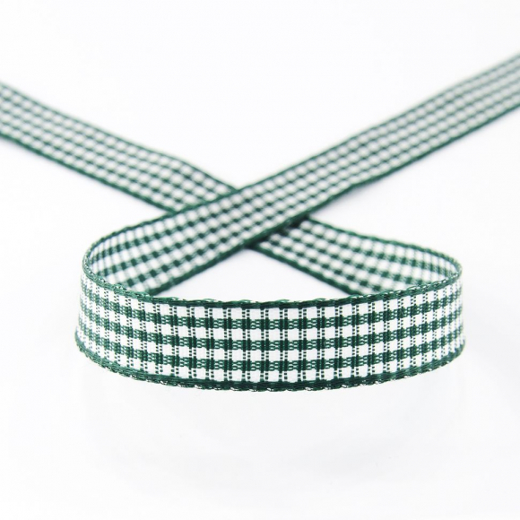 24027_Лента с рисунком клетка SAFISA, 10 мм, 25 м, цвет 43, темно-зеленый 24027_Лента с рисунком клетка SAFISA, 10 мм, 25 м, цвет 43, темно-зеленый