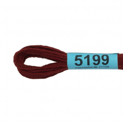 Нитки для вышивания Gamma мулине (3173-6115) 100% хлопок 24 x 8 м цв.5199 т.коричнево-красный