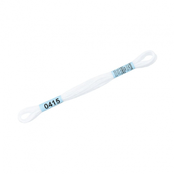 Нитки для вышивания Gamma мулине (0207-0819) 100% хлопок 24 x 8 м цв.0415 БЕЛЫЙ