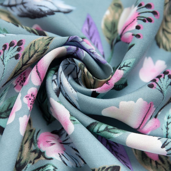 Ткань Штапель 95 г/м? 100% вискоза шир.145 см арт.Р.33841.01 цв.01 голубой рул.30м