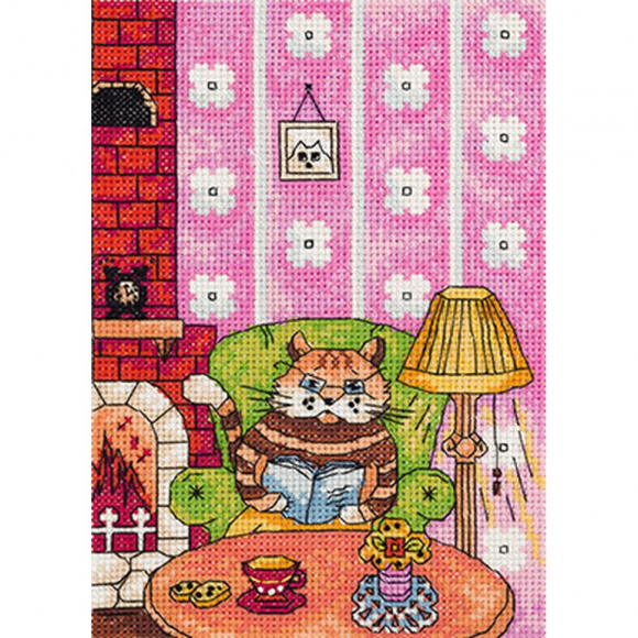 Набор для вышивания KLART арт. 8-217 Ученый кот 13х18 см