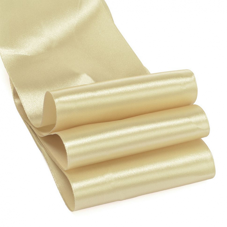 Лента атласная 75мм цв.3009 бежевый IDEAL уп.27,4 м