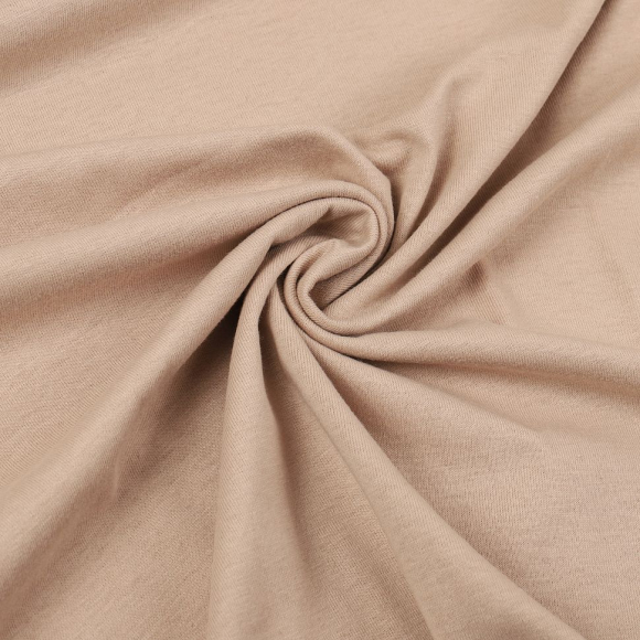 Ткань трикотаж Футер 2х нитка начес хлопок 190г опененд 100+100 какао 15-1309 уп.10м