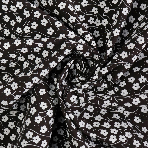 Ткань батист 90 г/м? 100% хлопок шир.145 см арт.Р.20008.01 цв.01 черный уп.25м